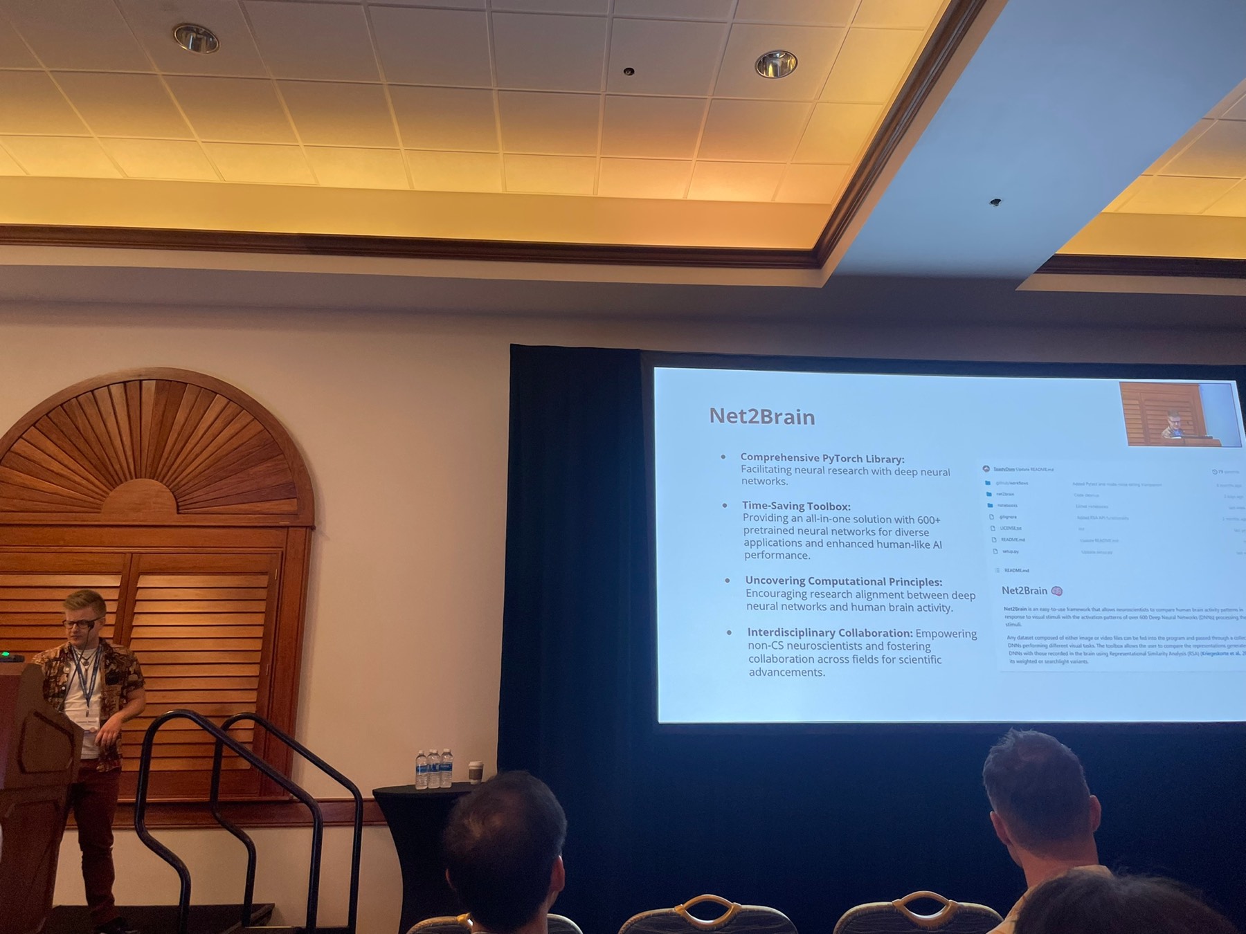 Domenic Bersch presenting Net2Brain at the Vision Sciences Society 2023 meeting